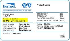 horizon blue cross blue shield policy number